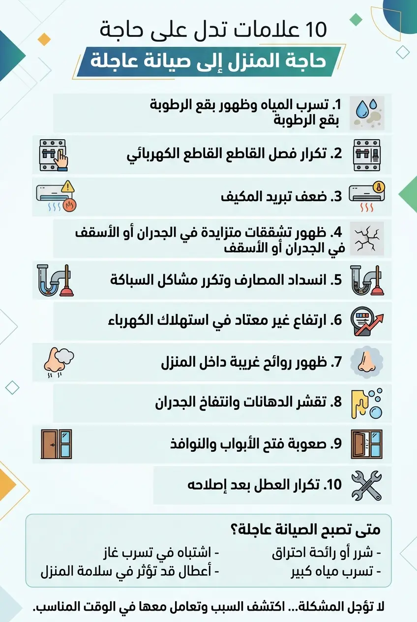 علامات تدل على حاجة المنزل إلى صيانة عاجلة